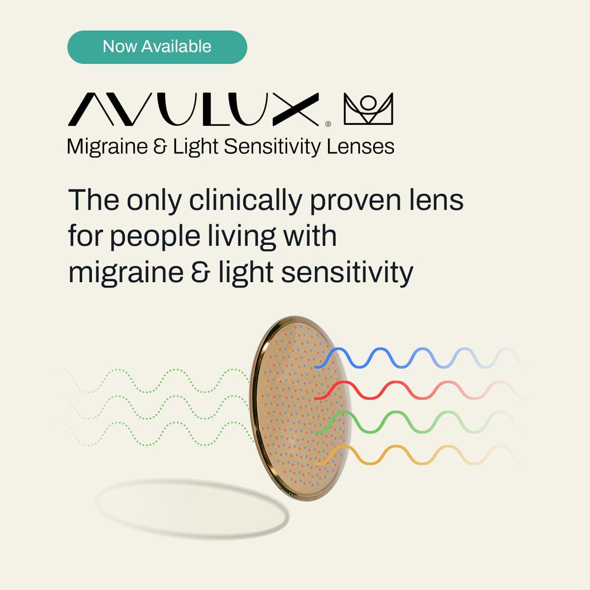 Avulux migraine and light sensitivity lenses now available at PersonalEyes Vision Care